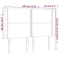Testiera a LED Nera 147x16x118/128 cm in Similpelle Testiera a LED Nera 147x16x118/128 cm in Similpelle