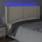 Testiera a LED Crema 203x23x118/128 cm in Similpelle Testiera a LED Crema 203x23x118/128 cm in Similpelle