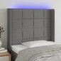 vidaXL Testiera a LED GrigioScuro 103x16x118/128cm inTessuto vidaXL Testiera a LED GrigioScuro 103x16x118/128cm inTessuto