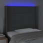 vidaXL Testiera a LED GrigioScuro 103x16x118/128cm inTessuto vidaXL Testiera a LED GrigioScuro 103x16x118/128cm inTessuto