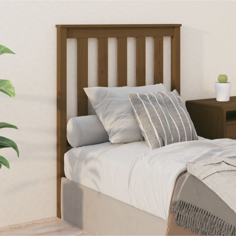 Testiera per Letto Marrone Miele 81x6x101 cm in Pino Massello Testiera per Letto Marrone Miele 81x6x101 cm in Pino Massello