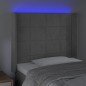 Testiera a LED Grigio Chiaro 93x16x118/128 cm in Velluto Testiera a LED Grigio Chiaro 93x16x118/128 cm in Velluto