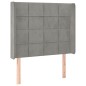 Testiera a LED Grigio Chiaro 103x16x118/128 cm in Velluto Testiera a LED Grigio Chiaro 103x16x118/128 cm in Velluto