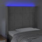 Testiera a LED Grigio Chiaro 103x16x118/128 cm in Velluto Testiera a LED Grigio Chiaro 103x16x118/128 cm in Velluto