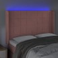 Testiera a LED rosa 147x16x118/128 cm in Velluto Testiera a LED rosa 147x16x118/128 cm in Velluto
