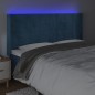 Testiera a LED Blu Scuro 183x16x118/128 cm in Velluto Testiera a LED Blu Scuro 183x16x118/128 cm in Velluto