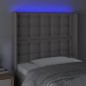 Testiera a LED Grigio 83x16x118/128 cm in Similpelle Testiera a LED Grigio 83x16x118/128 cm in Similpelle