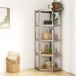 vidaXL Scaffale Angolare 5 Ripiani Argento Acciaio e Legno Multistrato vidaXL Scaffale Angolare 5 Ripiani Argento Acciaio e Legno Multistrato