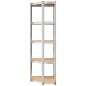 vidaXL Scaffale Angolare 5 Ripiani Argento Acciaio e Legno Multistrato vidaXL Scaffale Angolare 5 Ripiani Argento Acciaio e Legno Multistrato