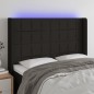 Testiera a LED Nera 147x16x118/128 cm in Tessuto Testiera a LED Nera 147x16x118/128 cm in Tessuto