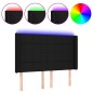 Testiera a LED Nera 147x16x118/128 cm in Tessuto Testiera a LED Nera 147x16x118/128 cm in Tessuto