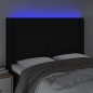 Testiera a LED Nera 147x16x118/128 cm in Tessuto Testiera a LED Nera 147x16x118/128 cm in Tessuto