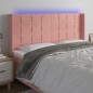 Testiera a LED rosa 203x16x118/128 cm in Velluto Testiera a LED rosa 203x16x118/128 cm in Velluto