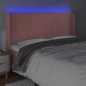 Testiera a LED rosa 203x16x118/128 cm in Velluto Testiera a LED rosa 203x16x118/128 cm in Velluto