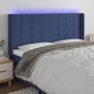 Testiera a LED Blu 183x16x118/128 cm in Tessuto Testiera a LED Blu 183x16x118/128 cm in Tessuto