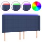 Testiera a LED Blu 183x16x118/128 cm in Tessuto Testiera a LED Blu 183x16x118/128 cm in Tessuto