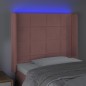 Testiera a LED Nera 93x16x118/128 cm in Velluto Testiera a LED Nera 93x16x118/128 cm in Velluto
