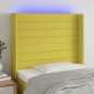 Testiera a LED Verde 83x16x118/128 cm in Tessuto Testiera a LED Verde 83x16x118/128 cm in Tessuto