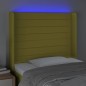 Testiera a LED Verde 83x16x118/128 cm in Tessuto Testiera a LED Verde 83x16x118/128 cm in Tessuto
