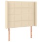 Testiera a LED crema 93x16x118/128 cm in Tessuto Testiera a LED crema 93x16x118/128 cm in Tessuto