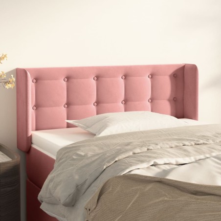 vidaXL Testiera ad Orecchio Rosa 103x16x78/88 cm in Velluto