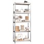 vidaXL Scaffali 5 Ripiani 4 pz Argento in Acciaio e Legno Multistrato vidaXL Scaffali 5 Ripiani 4 pz Argento in Acciaio e Legno Multistrato