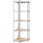 vidaXL Scaffali 5 Ripiani 4 pz Argento in Acciaio e Legno Multistrato vidaXL Scaffali 5 Ripiani 4 pz Argento in Acciaio e Legno Multistrato