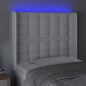 Testiera a LED Bianco 103x16x118/128 cm in Similpelle Testiera a LED Bianco 103x16x118/128 cm in Similpelle