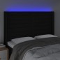 Testiera a LED Nera 147x16x118/128 cm in Tessuto Testiera a LED Nera 147x16x118/128 cm in Tessuto
