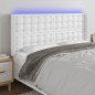 Testiera a LED Bianco 163x16x118/128 cm in Similpelle Testiera a LED Bianco 163x16x118/128 cm in Similpelle