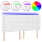 Testiera a LED Bianco 163x16x118/128 cm in Similpelle Testiera a LED Bianco 163x16x118/128 cm in Similpelle