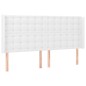 Testiera a LED Bianco 163x16x118/128 cm in Similpelle Testiera a LED Bianco 163x16x118/128 cm in Similpelle