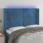 Testiera a LED Blu Scuro 147x16x118/128 cm in Velluto Testiera a LED Blu Scuro 147x16x118/128 cm in Velluto