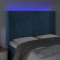 Testiera a LED Blu Scuro 147x16x118/128 cm in Velluto Testiera a LED Blu Scuro 147x16x118/128 cm in Velluto