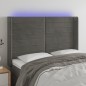 Testiera a LED Grigio Scuro 147x16x118/128cm in Velluto Testiera a LED Grigio Scuro 147x16x118/128cm in Velluto