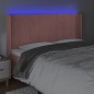 Testiera a LED rosa 183x16x118/128 cm in Velluto Testiera a LED rosa 183x16x118/128 cm in Velluto