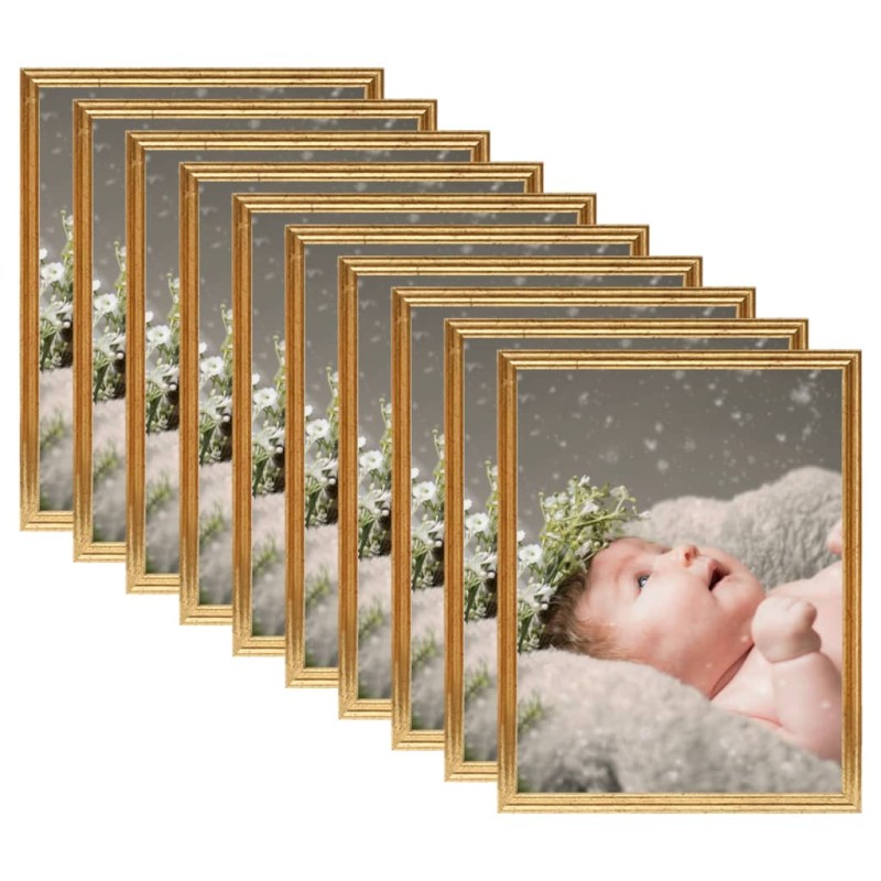 vidaXL Cornici Foto Collage 10 pz per Tavolo Oro 10x15 cm in MDF vidaXL Cornici Foto Collage 10 pz per Tavolo Oro 10x15 cm in MDF