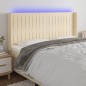 Testiera a LED Crema 183x16x118/128 cm in Tessuto Testiera a LED Crema 183x16x118/128 cm in Tessuto