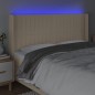 Testiera a LED Crema 183x16x118/128 cm in Tessuto Testiera a LED Crema 183x16x118/128 cm in Tessuto