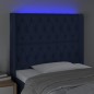 Testiera a LED Blu 103x16x118/128 cm in Tessuto Testiera a LED Blu 103x16x118/128 cm in Tessuto