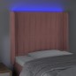 Testiera a LED Nera 93x16x118/128 cm in Velluto Testiera a LED Nera 93x16x118/128 cm in Velluto