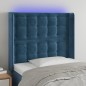 Testiera a LED Blu Scuro 103x16x118/128 cm in Velluto Testiera a LED Blu Scuro 103x16x118/128 cm in Velluto