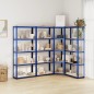 vidaXL Scaffali a 5 Ripiani 4 pz Blu in Acciaio e Legno Multistrato vidaXL Scaffali a 5 Ripiani 4 pz Blu in Acciaio e Legno Multistrato