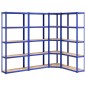 vidaXL Scaffali a 5 Ripiani 4 pz Blu in Acciaio e Legno Multistrato vidaXL Scaffali a 5 Ripiani 4 pz Blu in Acciaio e Legno Multistrato