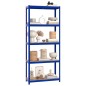 vidaXL Scaffali a 5 Ripiani 4 pz Blu in Acciaio e Legno Multistrato vidaXL Scaffali a 5 Ripiani 4 pz Blu in Acciaio e Legno Multistrato