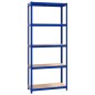 vidaXL Scaffali a 5 Ripiani 4 pz Blu in Acciaio e Legno Multistrato vidaXL Scaffali a 5 Ripiani 4 pz Blu in Acciaio e Legno Multistrato