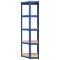 vidaXL Scaffali a 5 Ripiani 4 pz Blu in Acciaio e Legno Multistrato vidaXL Scaffali a 5 Ripiani 4 pz Blu in Acciaio e Legno Multistrato