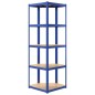 vidaXL Scaffali a 5 Ripiani 4 pz Blu in Acciaio e Legno Multistrato vidaXL Scaffali a 5 Ripiani 4 pz Blu in Acciaio e Legno Multistrato