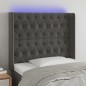 Testiera a LED Grigio Scuro 103x16x118/128cm in Velluto Testiera a LED Grigio Scuro 103x16x118/128cm in Velluto