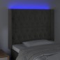 Testiera a LED Grigio Scuro 103x16x118/128cm in Velluto Testiera a LED Grigio Scuro 103x16x118/128cm in Velluto